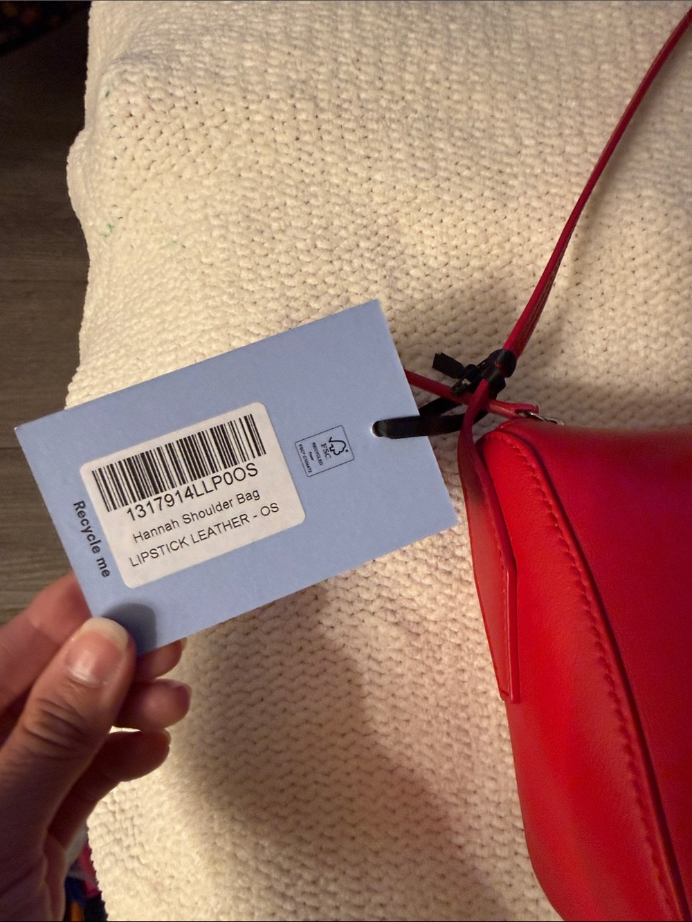 NWT REFORMATION Hannah Shoulder Bag, Lipstick Red - Picture 6 of 10